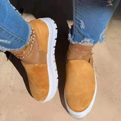 Orthopedic Balance Women’s Suede Slip-On Platform Sneakers – Lightweight Casual Comfort Shoes