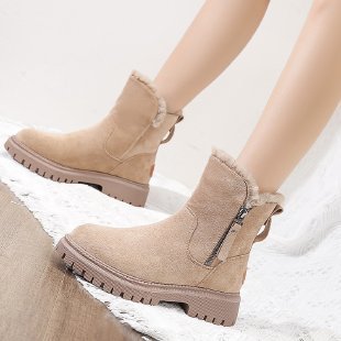 Renee | Side-Zip Fur Suede Chunky Winter Boots
