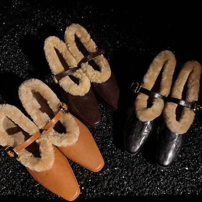 Orthopedic Balance Sheepskin Ankle Shoes - Supportive Strap