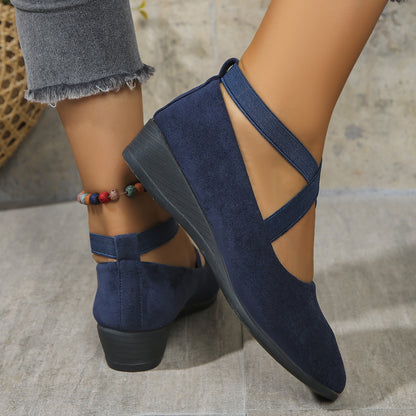 Orthopedic Balance Cross Strap Comfort Flats – Stylish Support Everyday Shoes