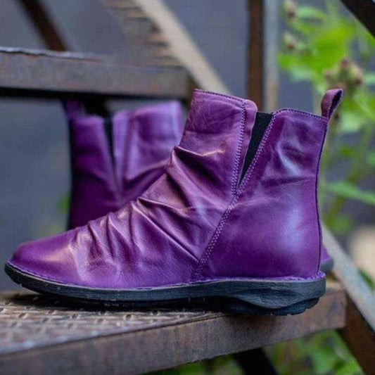 Sanya | Casual Short Ankle Boots with Soft Leather Look