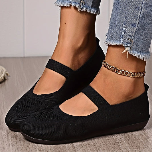 Cameron | Orthopedic Mary Jane Knit Flats – Lightweight Everyday Comfort