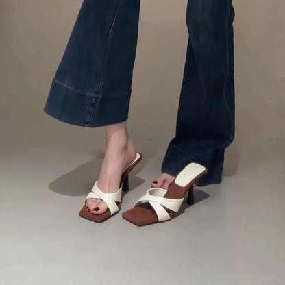Orthopedic Balance | Color Block Open Toe Heeled Sandals