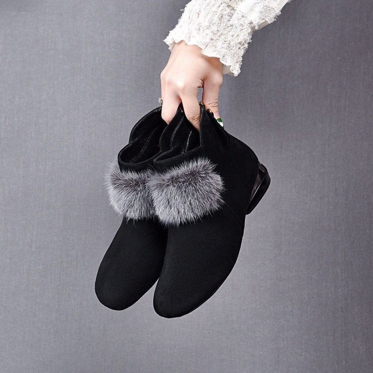 Maarja | Faux-Fur Trim Orthopedic Comfort Ankle Boots