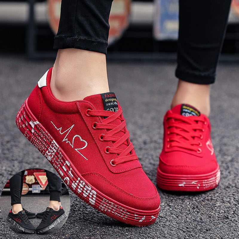 Orthopedic Balance Love Print Canvas Shoes For Couples - Unique And Trendy