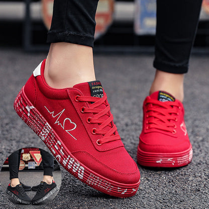 Orthopedic Balance Love Print Canvas Shoes For Couples - Unique And Trendy