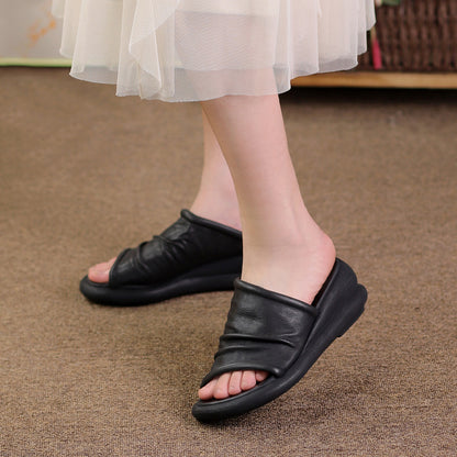 Uvellia | Women’s Orthopedic Soft Leather Comfort Slide Sandals