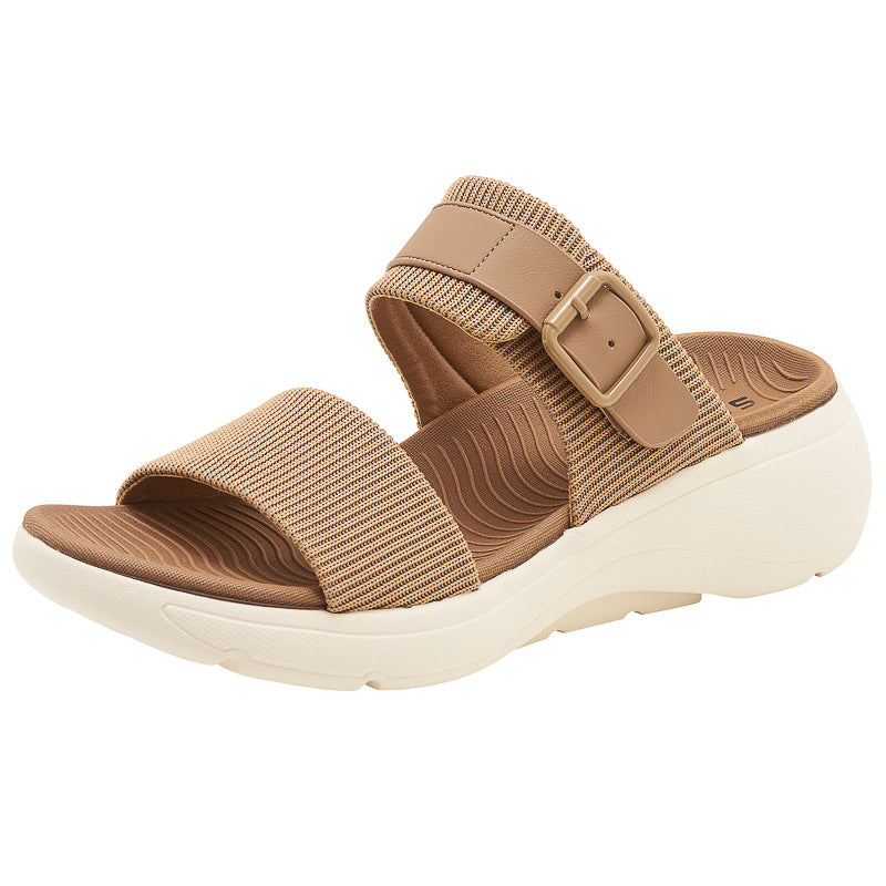 Orthopedic Balance | Double Strap Comfort Platform Slide Sandals