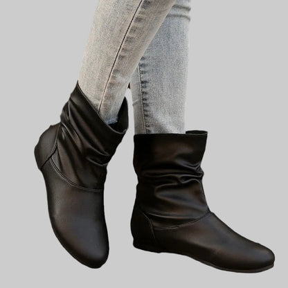 Orthopedic Balance Flat Boots - Slip-On Western Comfort