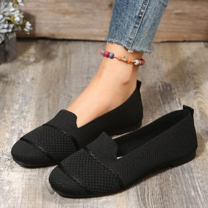 Orthopedic Balance Women’s Knit Ballet Flats – Lightweight Breathable Comfort Slip-On Shoes