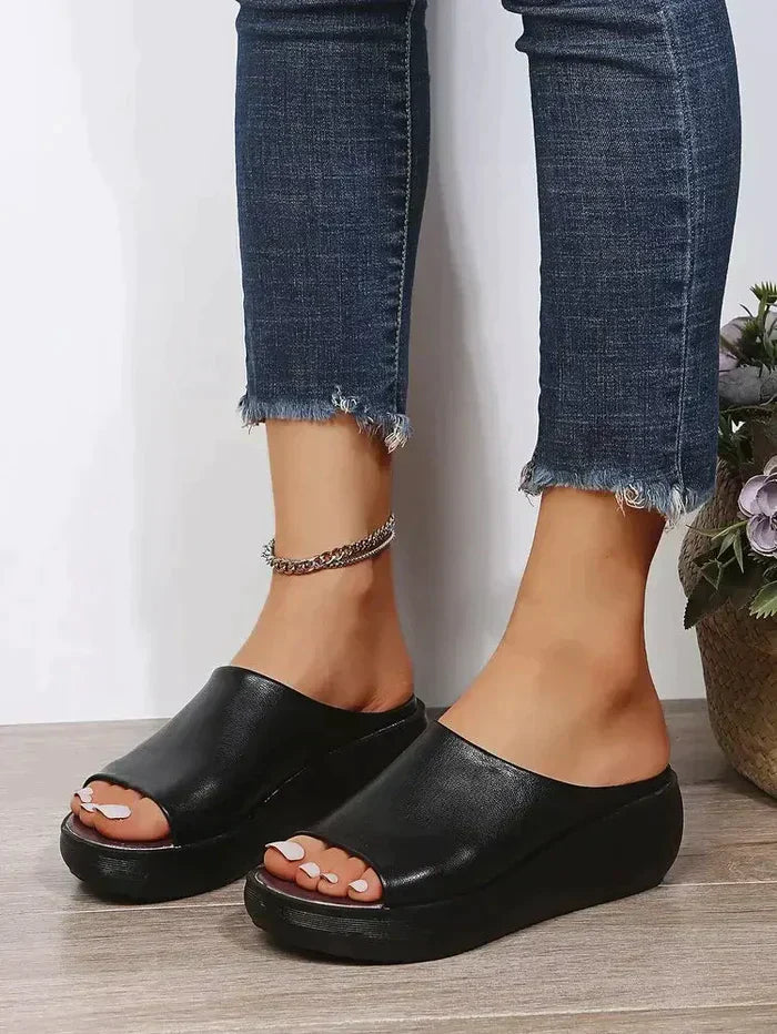 Eleanor | Women’s Orthopedic Slip-On Wedge Sandals with Open Toe