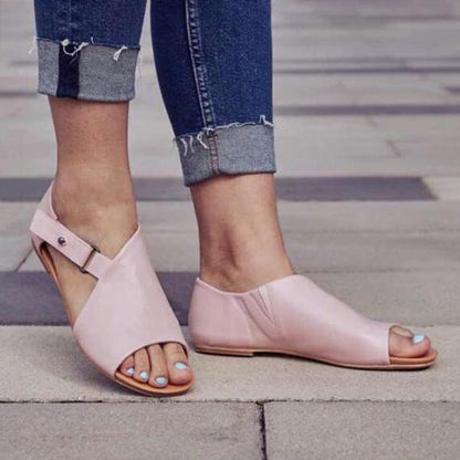Reese | Women’s Orthopedic Open-Toe Leather Sandals with Adjustable Strap