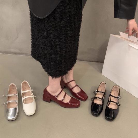 Orthopedic Balance Mary Jane Shoes - Chunky Heel Comfort