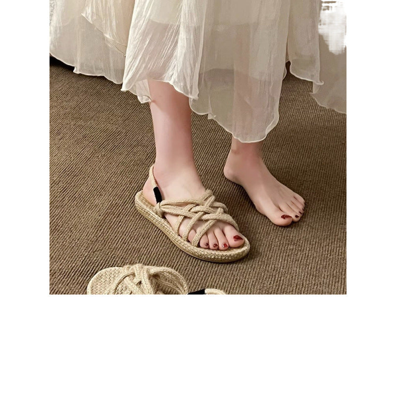 Orthopedic Balance Handmade Braided Strappy Flat Sandals