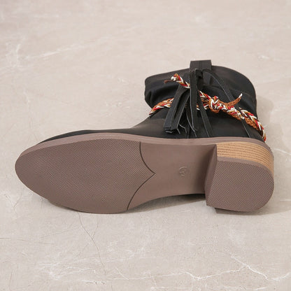 Orthopedic Balance Pleated Tassel Boots - Ergonomic Comfort