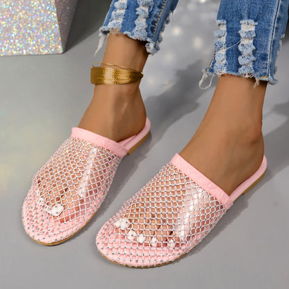 Orthopedic Rhinestone Comfort Slide Sandals