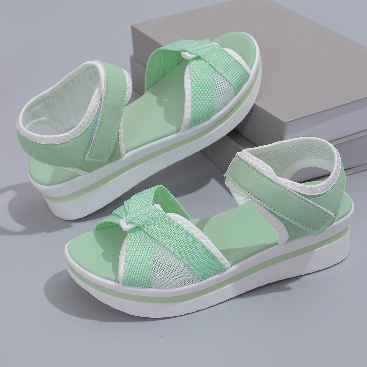 Orthopedic Balance Summer Mesh Sandals With Thick Sole And Velcro