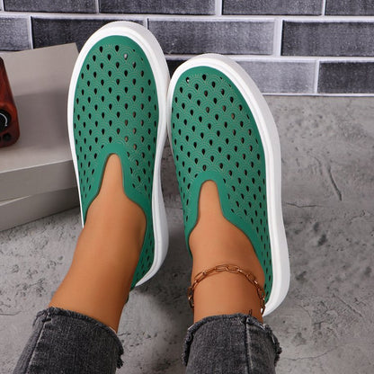 Orthopedic Balance Women’s Perforated Slip-On Sneakers – Breathable Platform Comfort Shoes