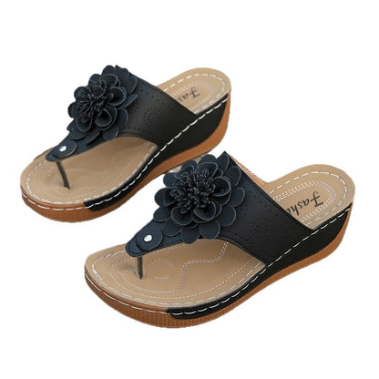 Brenna | Women’s Orthopedic Floral Wedge Slide Sandals