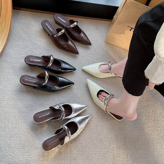 Orthopedic Balance | Pointed Toe Slip-On Mule Loafers