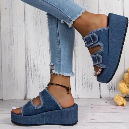 Orthopedic Balance Double Buckle Platform Comfort Slide Sandals