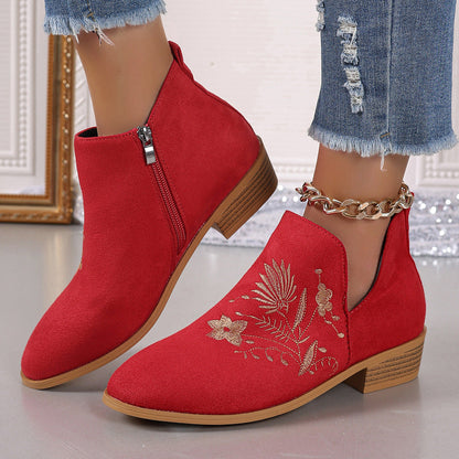 Orthopedic Balance Printed Short Boots - Pointed Toe Comfort