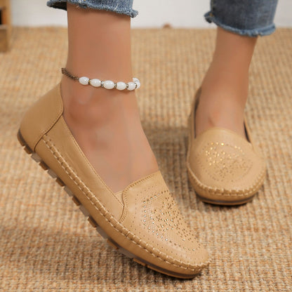 Orthopedic Balance Casual Gommino Handmade Shoes In Solid Color