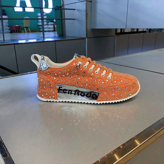 Orthopedic Balance Luxe Crystal Sneakers – Sparkling Comfort Casual Shoes