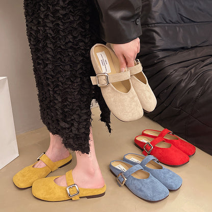 Juletta | Women’s Orthopedic Buckle Strap Mule Flats