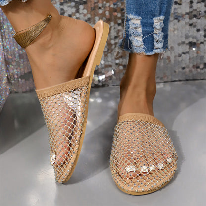 Orthopedic Rhinestone Comfort Slide Sandals