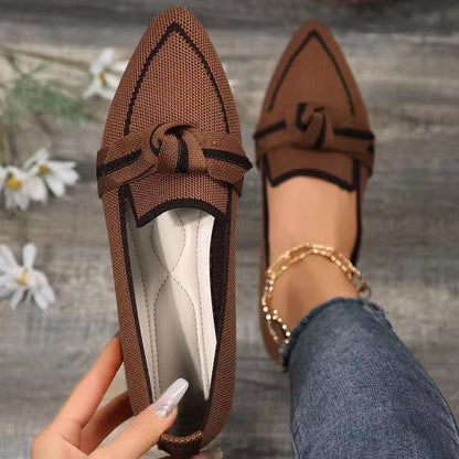 Orthopedic Balance Pointed Toe Flat Shoes With Bow