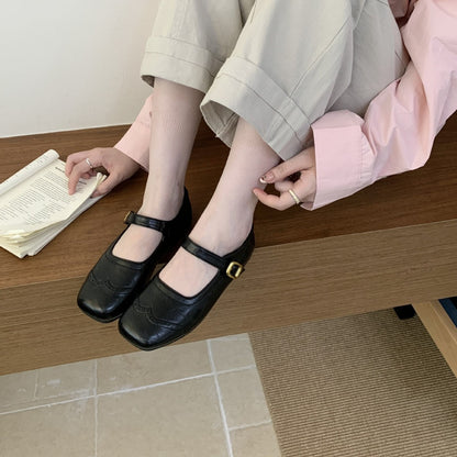 Orthopedic Balance Mary Jane Shoes - Carved Square Toe