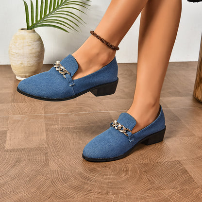 Sandra | Suede Chain Loafers