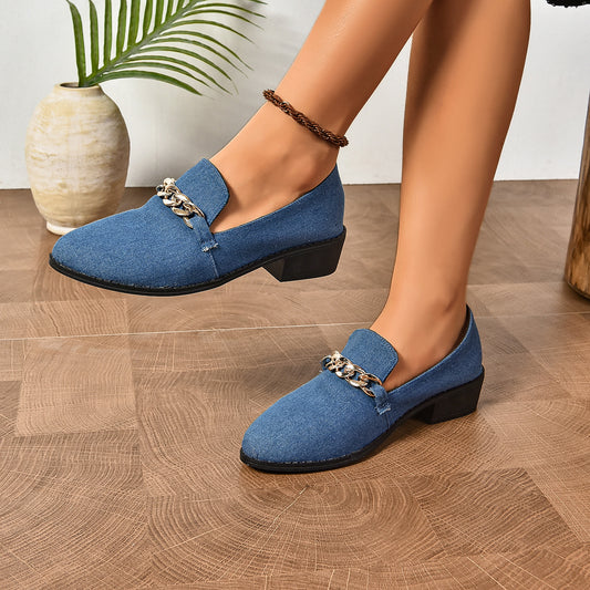 Sandra | Suede Chain Loafers