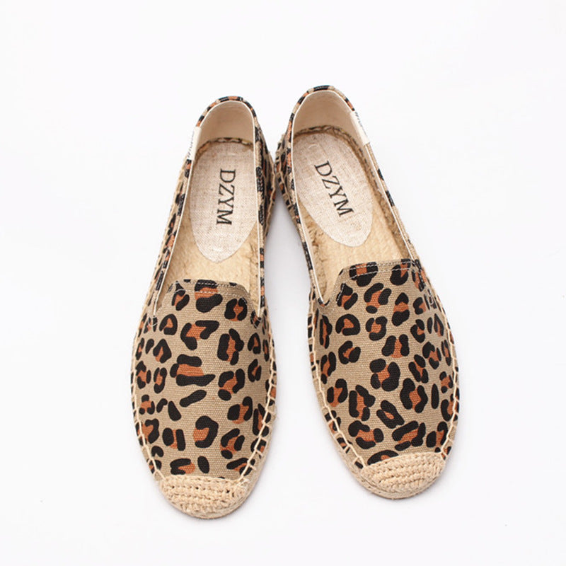 Orthopedic Balance Animal Print Espadrille Slip-On Flats
