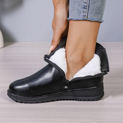 Orthopedic Balance Fleece Ankle Boots - Side Zipper, Non-Slip