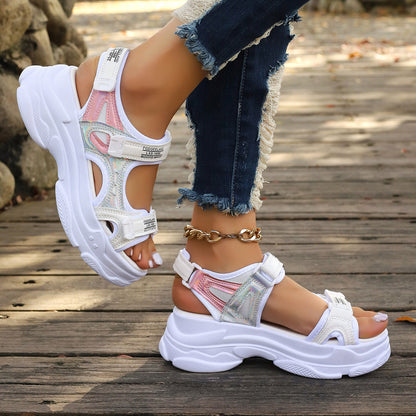Orthopedic Balance Chunky Platform Sport Sandals With Adjustable Straps