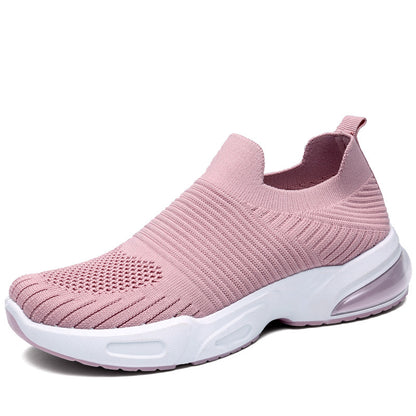Orthopedic Air Cushion Slip-On Sneakers – Breathable Knit Lightweight Walking Shoes