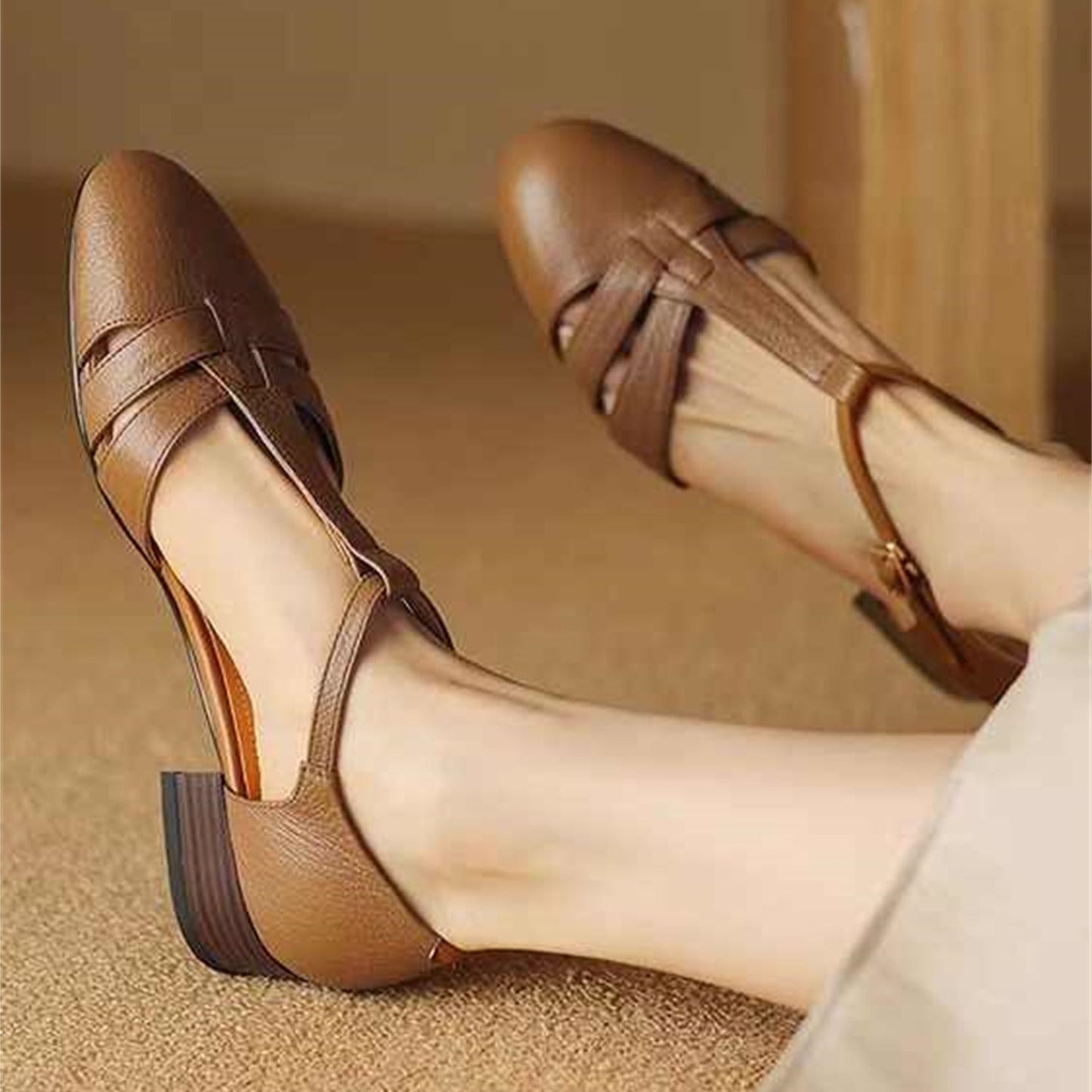Orthopedic Balance Retro Leather Sandals - Soft Comfort