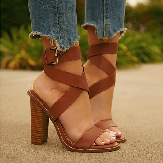 Orthopedic Balance Plus Size Sandals With Chunky Heels 