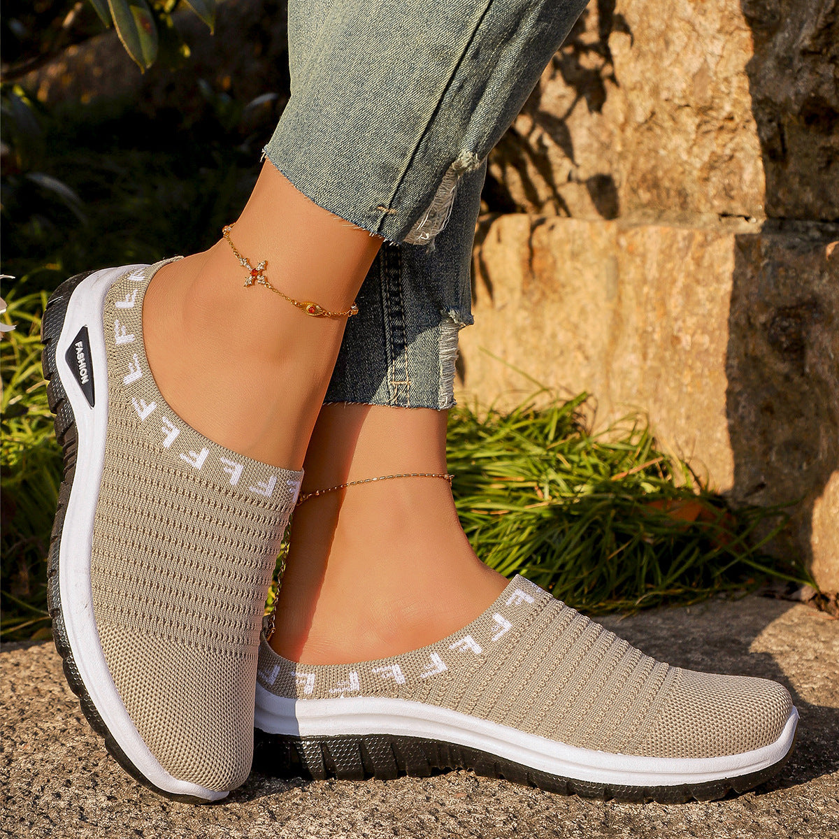 Orthopedic Balance Knit Slip-On Sneakers – Breathable Lightweight Walking Shoes
