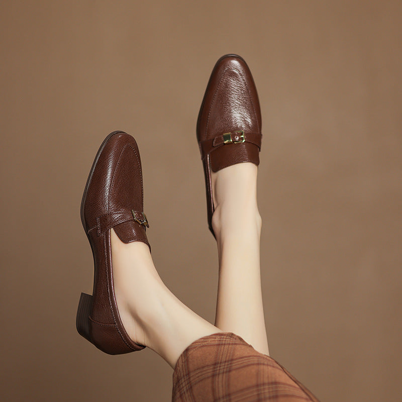 Orthopedic Balance Leather Loafers - Low Heel Comfort