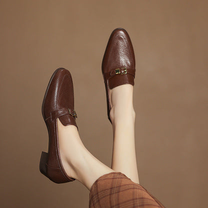 Orthopedic Balance Leather Loafers - Low Heel Comfort