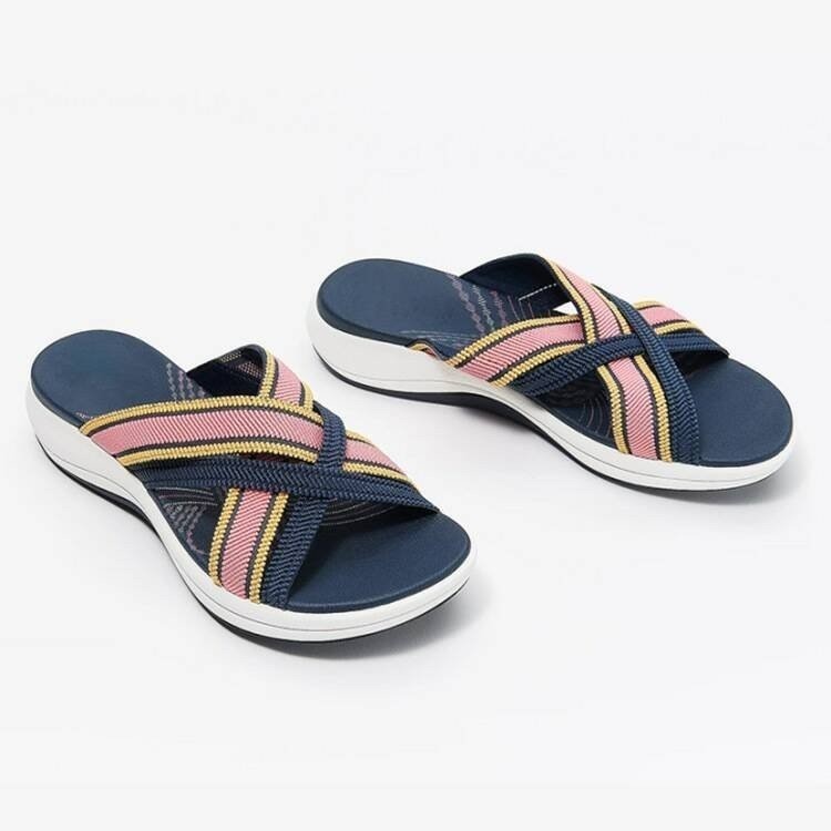 Orthopedic Balance Cross Strap Comfort Sandals – Lightweight Cushioned Everyday Slides