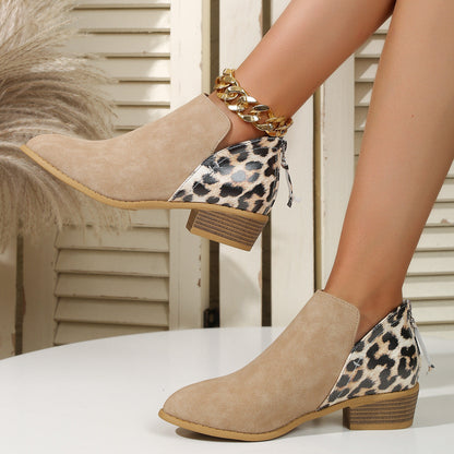 Orthopedic Balance Leopard Boots - Chunky Heel Comfort