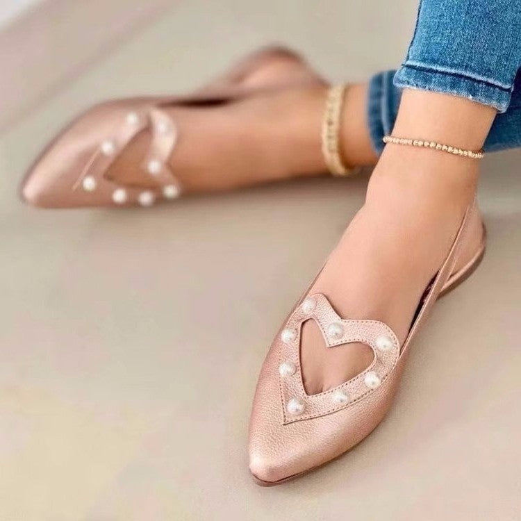Orthopedic Balance Flat Heel Sandals With Pearls - Unique And Elegant