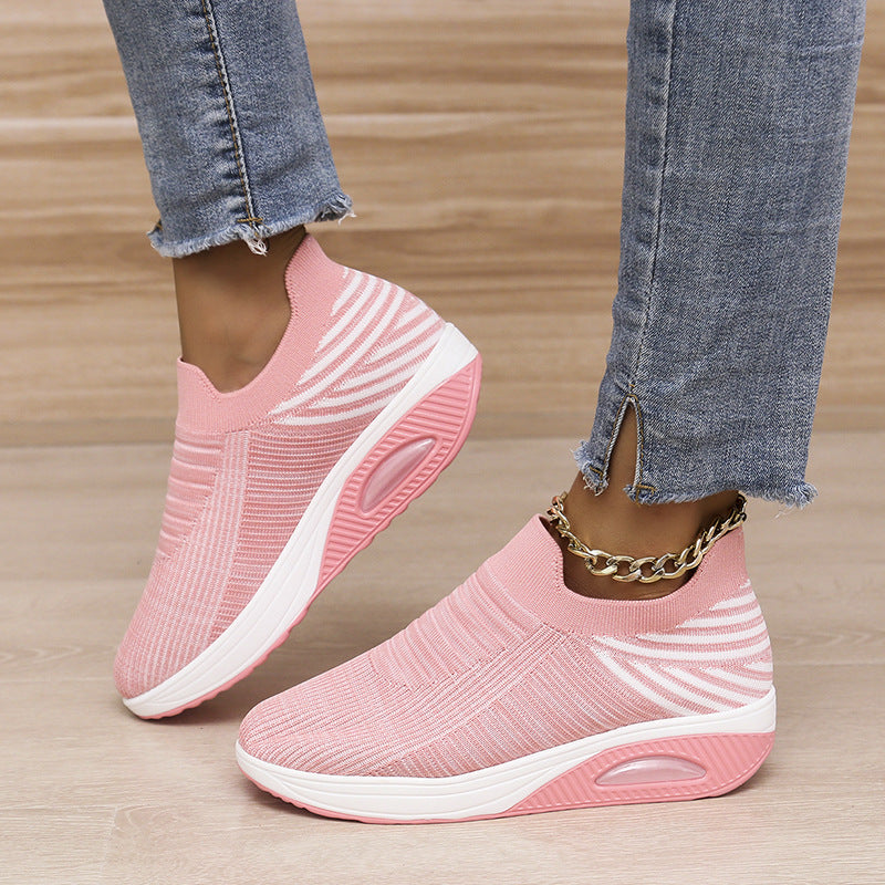 Orthopedic Balance Lightweight And Breathable Striped Mesh Shoes