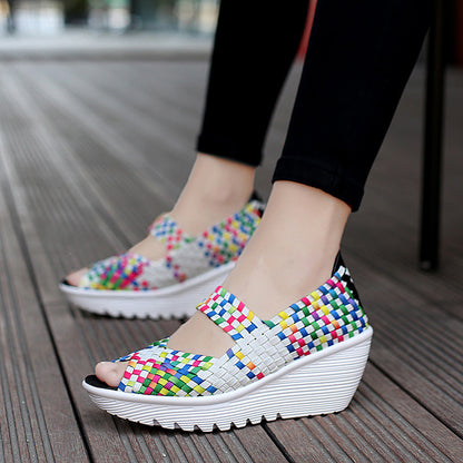 Orthopedic Balance Breathable Printed Wedge Slip-On Flats