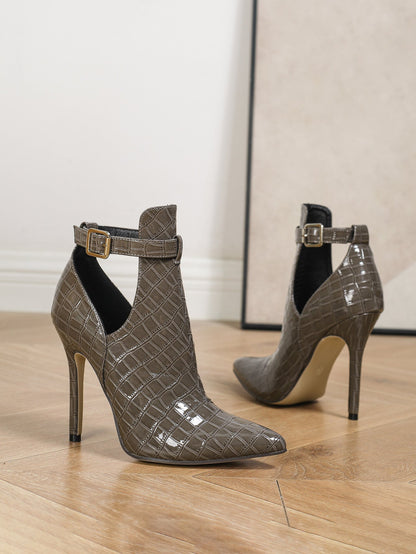 Orthopedic Balance Cut-Out Stiletto Sandals With Unique Buckle Design