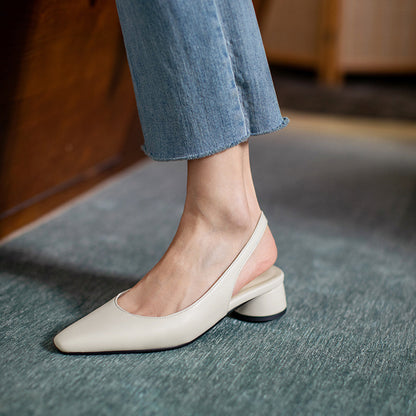 Michelle | Women's Chunky Heel Pointed Toe Shallow Sandals